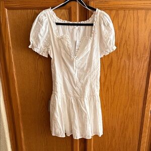 Lush Cream Puff Sleeve Mini Dress